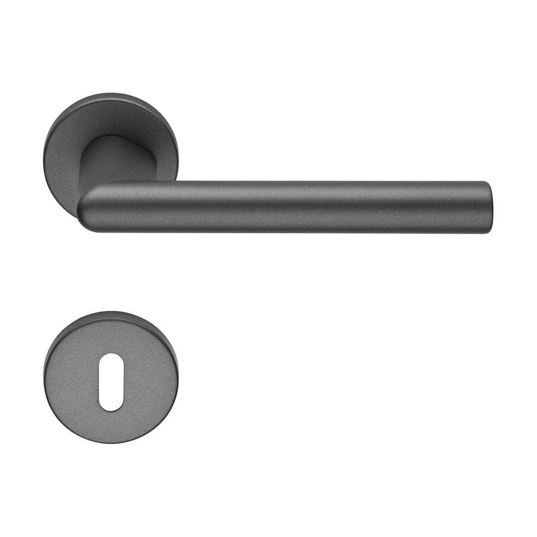 Linea Calì Polo Zincral – Πόμολο Πόρτας Ροζέτα – Door handle on rose art.027 – Satin anthracite (460 RB 027 AS)