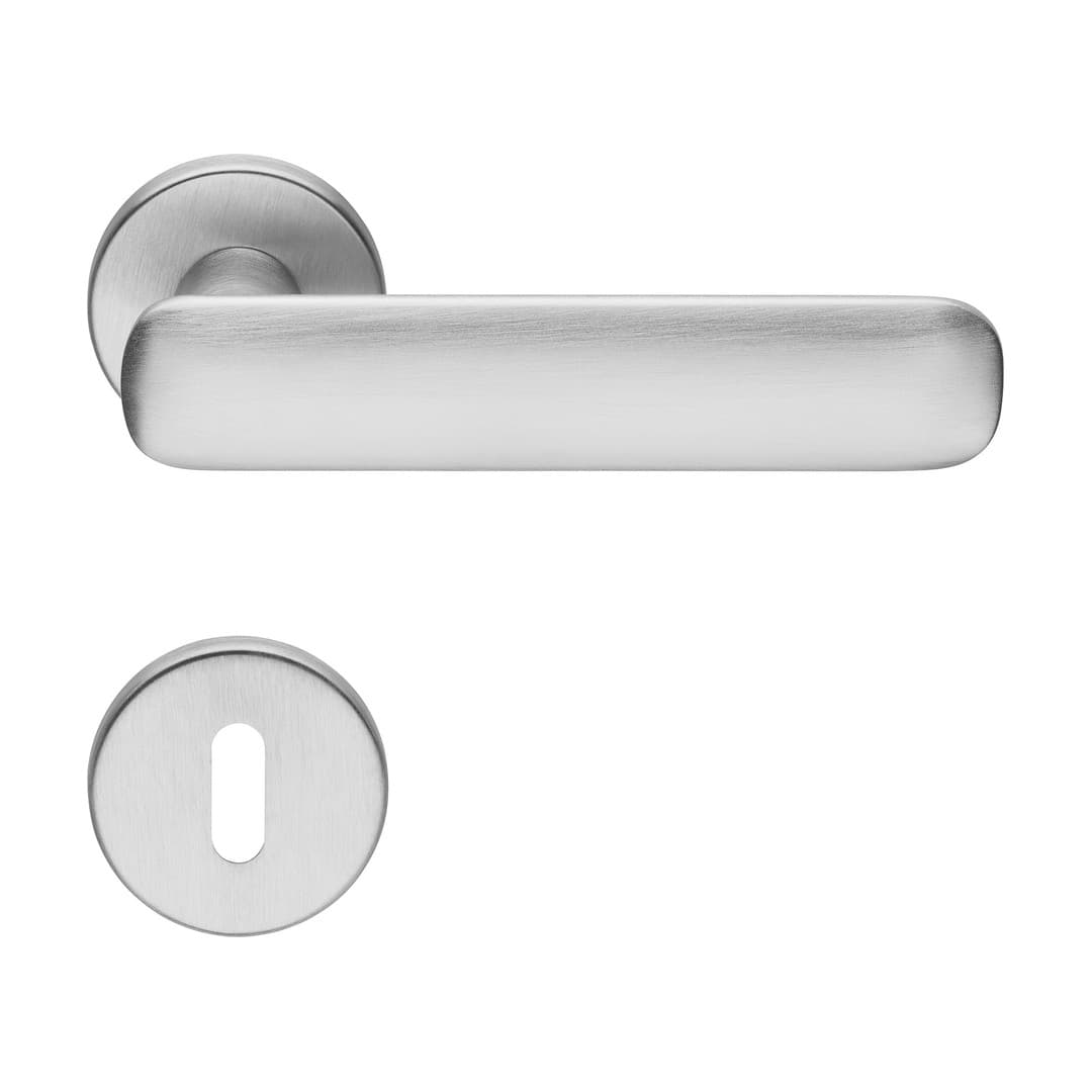 Linea Calì Target Zincral – Πόμολο Πόρτας Ροζέτα – Door handle on rose art.027 – Satin chrome (466 RB 027 CS)