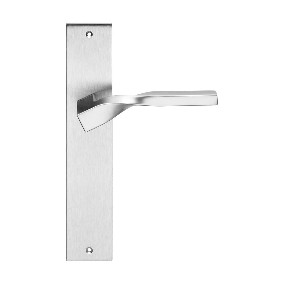 Linea Calì Twist Zincral – Πόμολο Πόρτας Πλάκα – Door handle on plate art.475 – Satin chrome (468 PL CS)