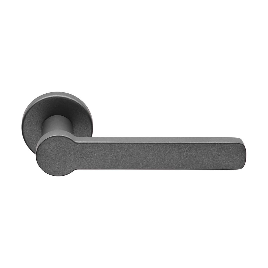 Linea Calì Token Zincral – Πόμολο Πόρτας Ροζέτα – Door handle on rose art.027 – Satin anthracite (469 RB 027 AS)