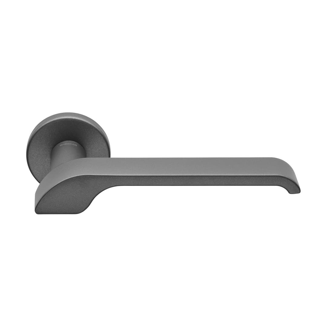 Linea Calì Turbo Zincral – Πόμολο Πόρτας Ροζέτα – Door handle on rose art.027 – Satin anthracite (470 RB 027 AS)