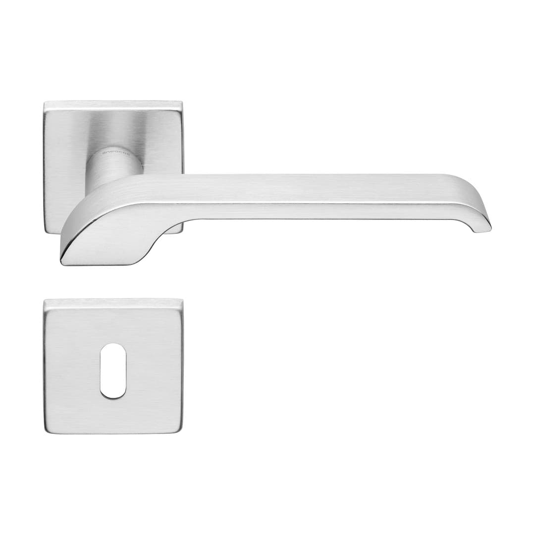 Linea Calì Turbo Zincral – Πόμολο Πόρτας Ροζέτα – Door handle on rose art.088 – Satin chrome (470 RB 088 CS)