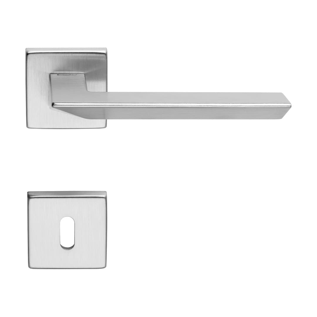 Linea Calì Trio Zincral – Πόμολο Πόρτας Ροζέτα – Door handle on rose art.088 – Satin chrome (485 RB 088 CS)