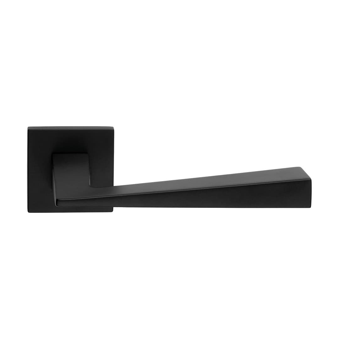 Linea Calì Conica Zincral – Πόμολο Πόρτας Ροζέτα – Door handle on reduced rose art.024 – Matt black RAL 9005 (486 RB 024 VE)