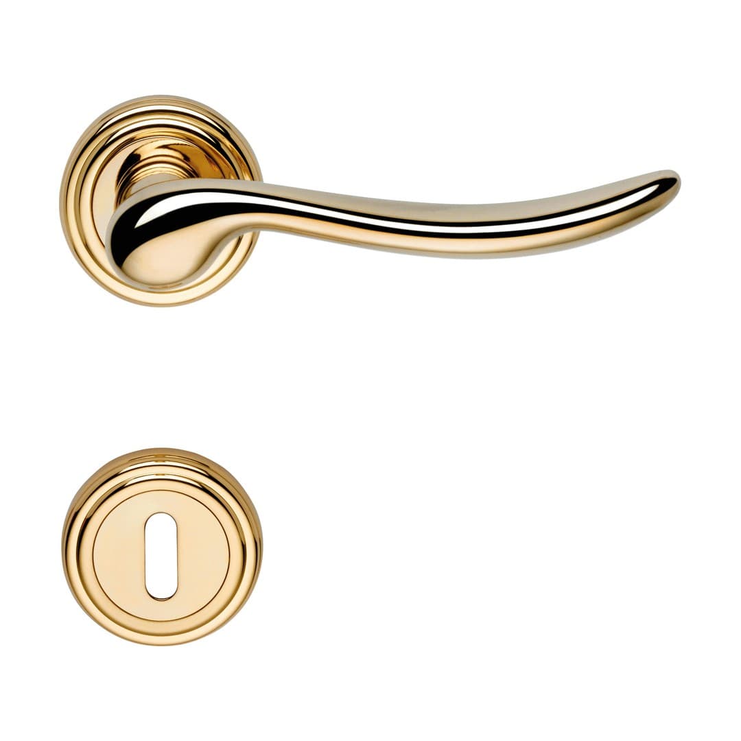Linea Calì Beta – Πόμολο Πόρτας Ροζέτα – Door handle on rose art.011 – Painted polished brass (488 RB 011 OL)