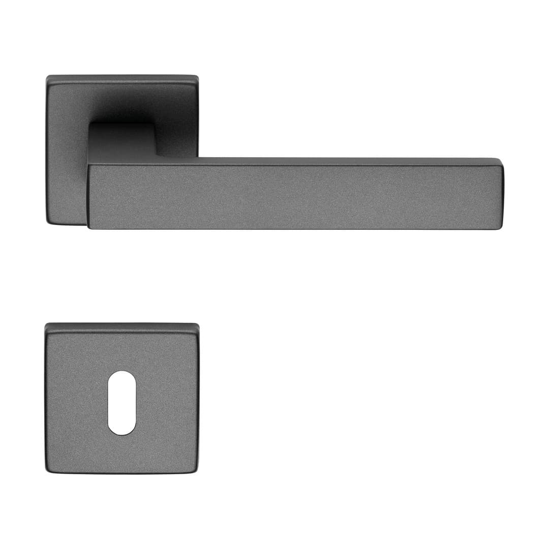 Linea Calì Corner Zincral – Πόμολο Πόρτας Ροζέτα – Door handle on rose art.088 – Satin anthracite (505 RB 088 AS)