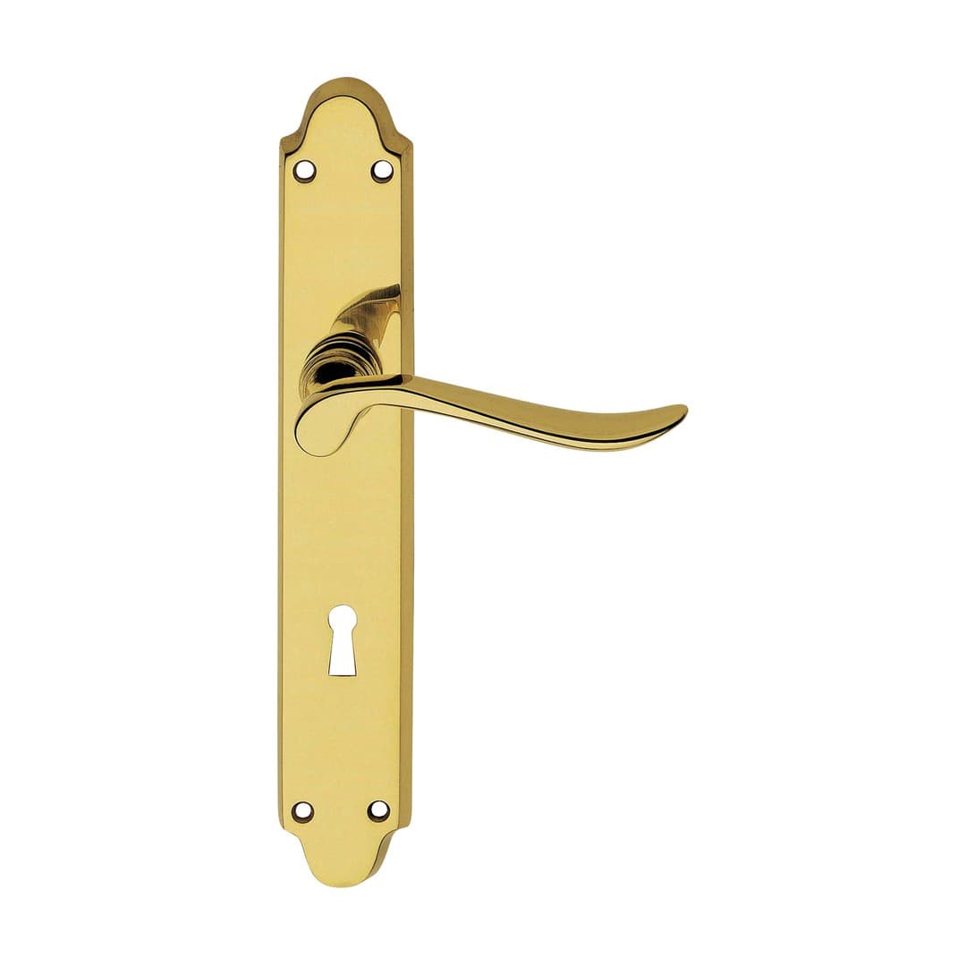 Linea Calì Ibiza – Πόμολο Πόρτας Πλάκα – Door handle on plate art.545 – Painted polished brass (545 PL OL)