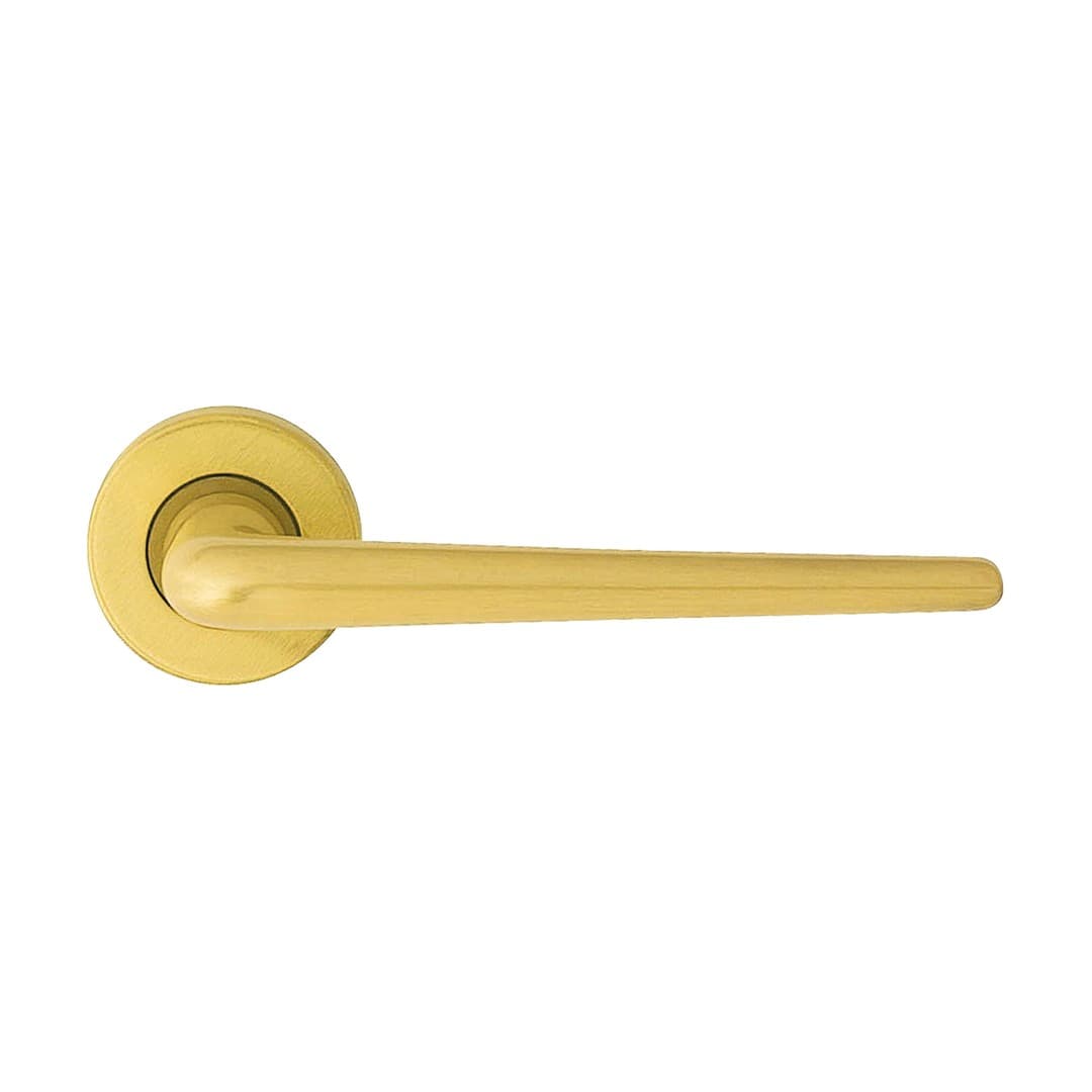 Linea Calì Brixia – Πόμολο Πόρτας Ροζέτα – Door handle on rose art.101 – Satin brass (760 RB 101 OS)