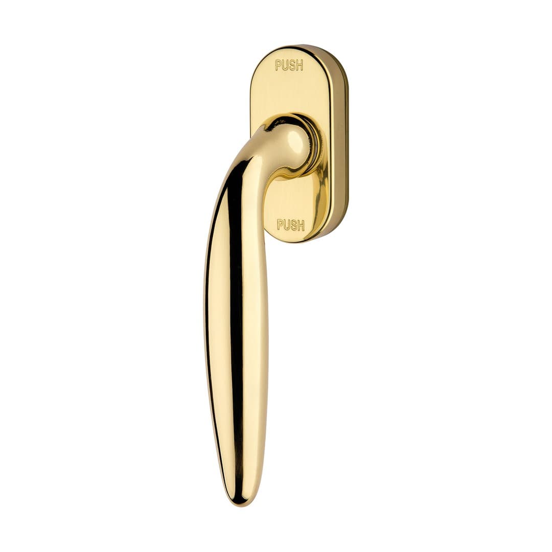 Linea Calì Kuba – Πόμολο Παραθύρου – Window handle with DK SmartBlock movement – Painted polished brass (930 SK OL)