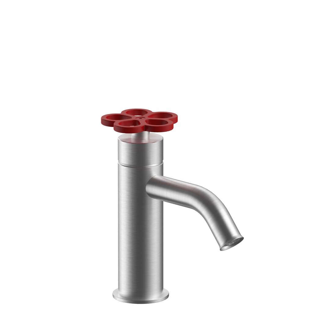 Fantini AW/PIPE – Μπαταρία Νιπτήρα – Brushed Stainless Steel - Red (20O9T504WFO9)