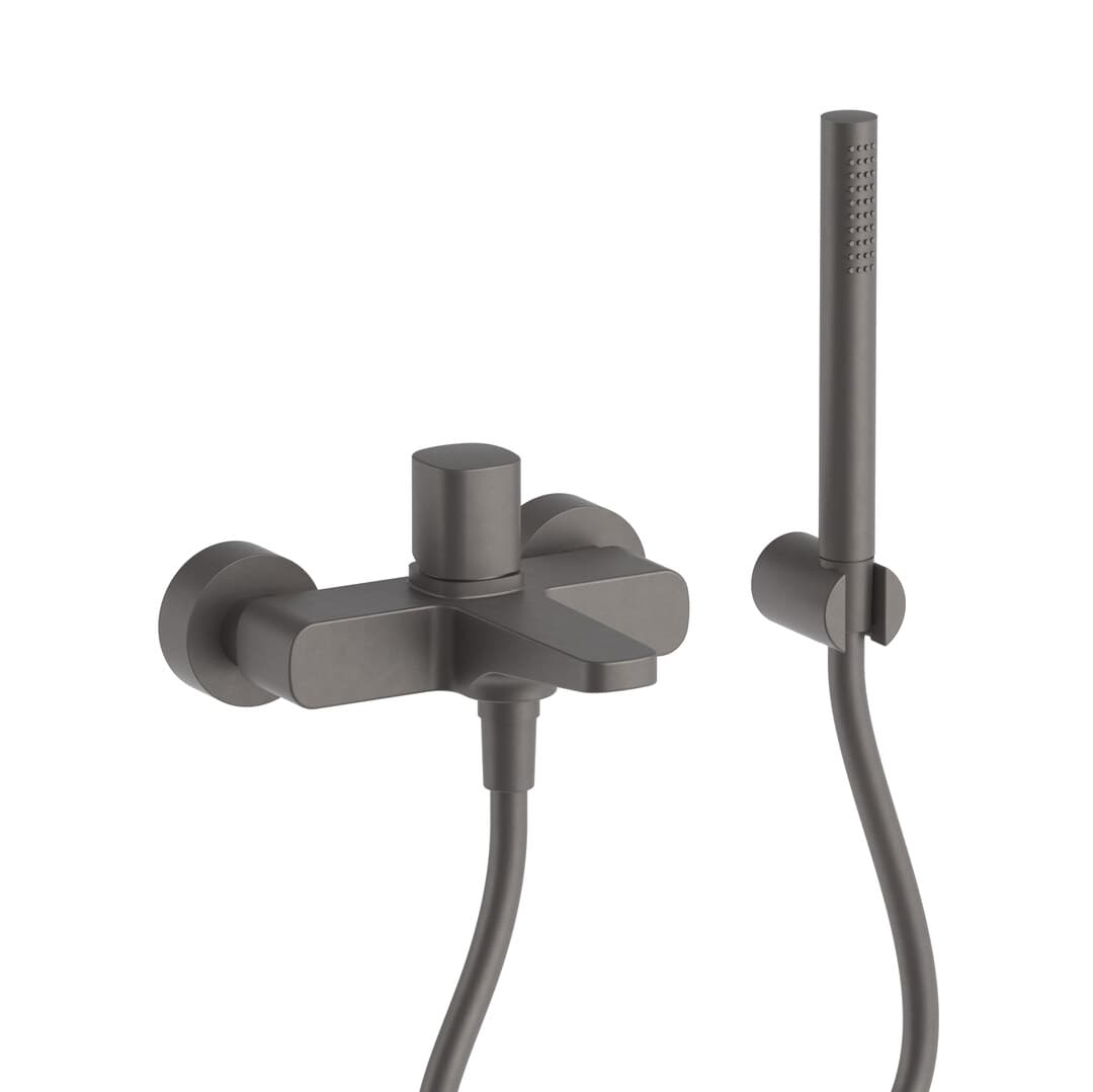 Fantini Lamé – Μπαταρία Μπανιέρας Τοίχου – Matt Gun Metal PVD (24P5M015)