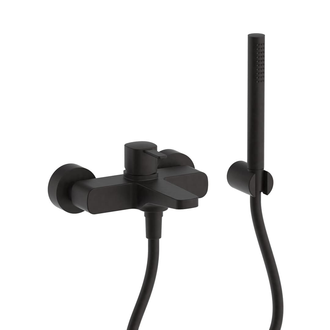 Fantini Lamé – Μπαταρία Μπανιέρας Τοίχου – Deep Black PVD (24S1M115)