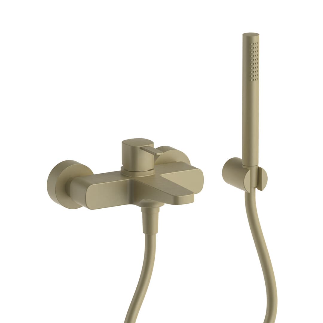 Fantini Lamé – Μπαταρία Μπανιέρας Τοίχου – Matt British Gold PVD (24P6M115)