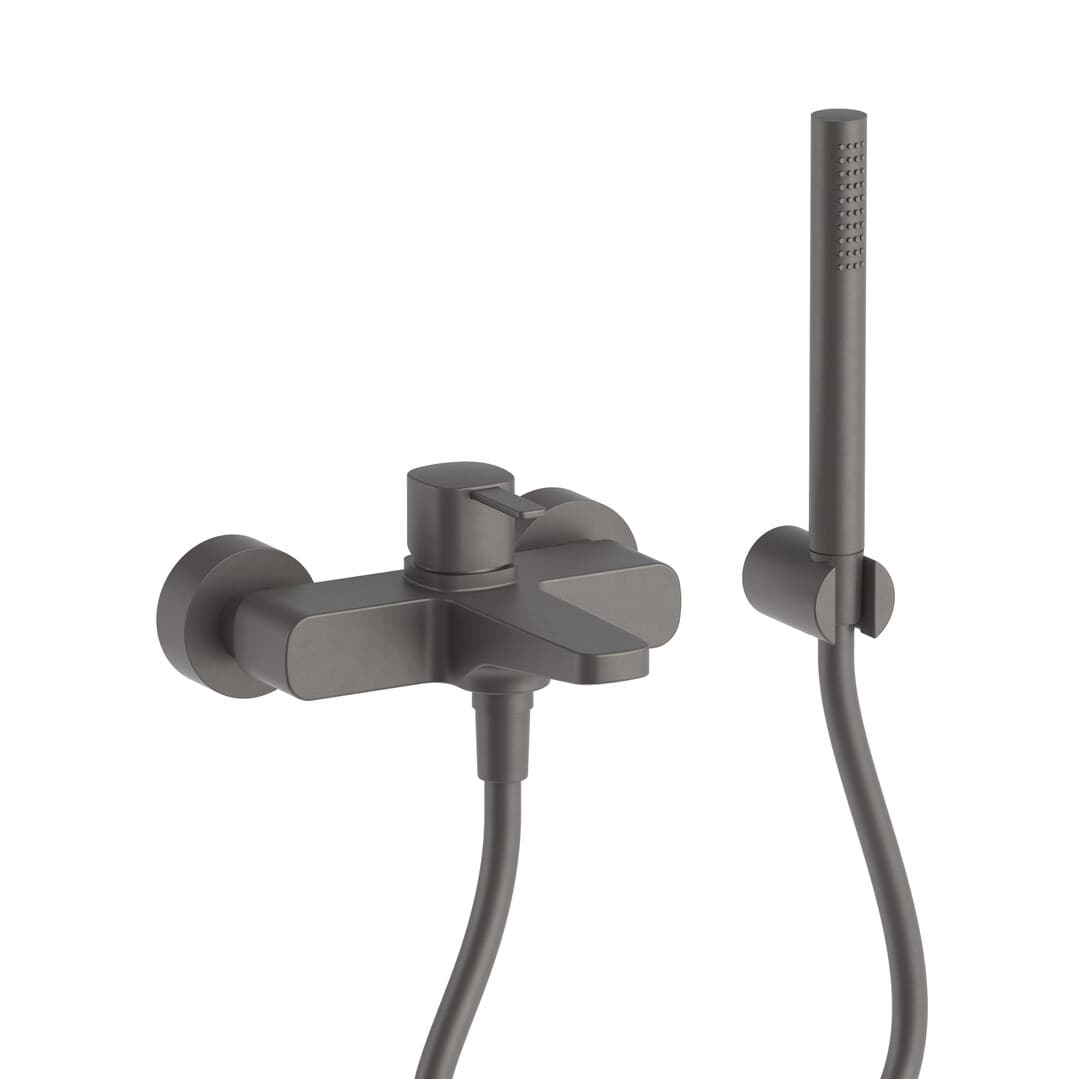 Fantini Lamé – Μπαταρία Μπανιέρας Τοίχου – Matt Gun Metal PVD (24P5M115)