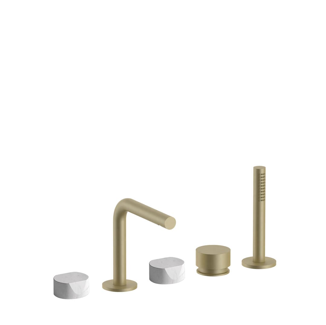 Fantini AF/21 – Μπαταρία Μπανιέρας Πάγκου – Matt British Gold PVD (27P6A265CX)