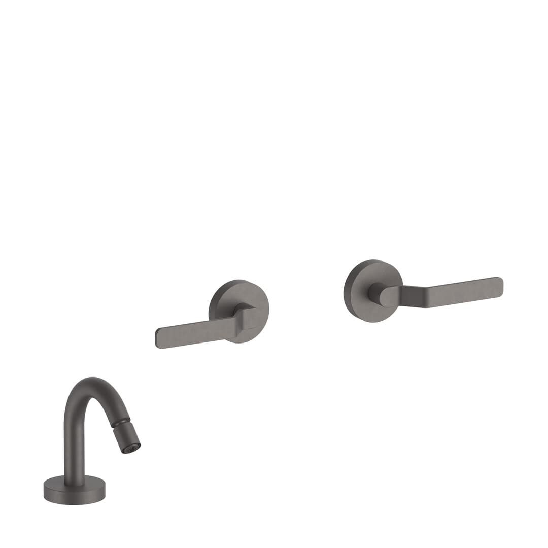 Fantini AL/GARDEN – Σετ Μπαταρίας Εντοιχισμού – Matt Gun Metal PVD (28P5Y411B4400R011A)