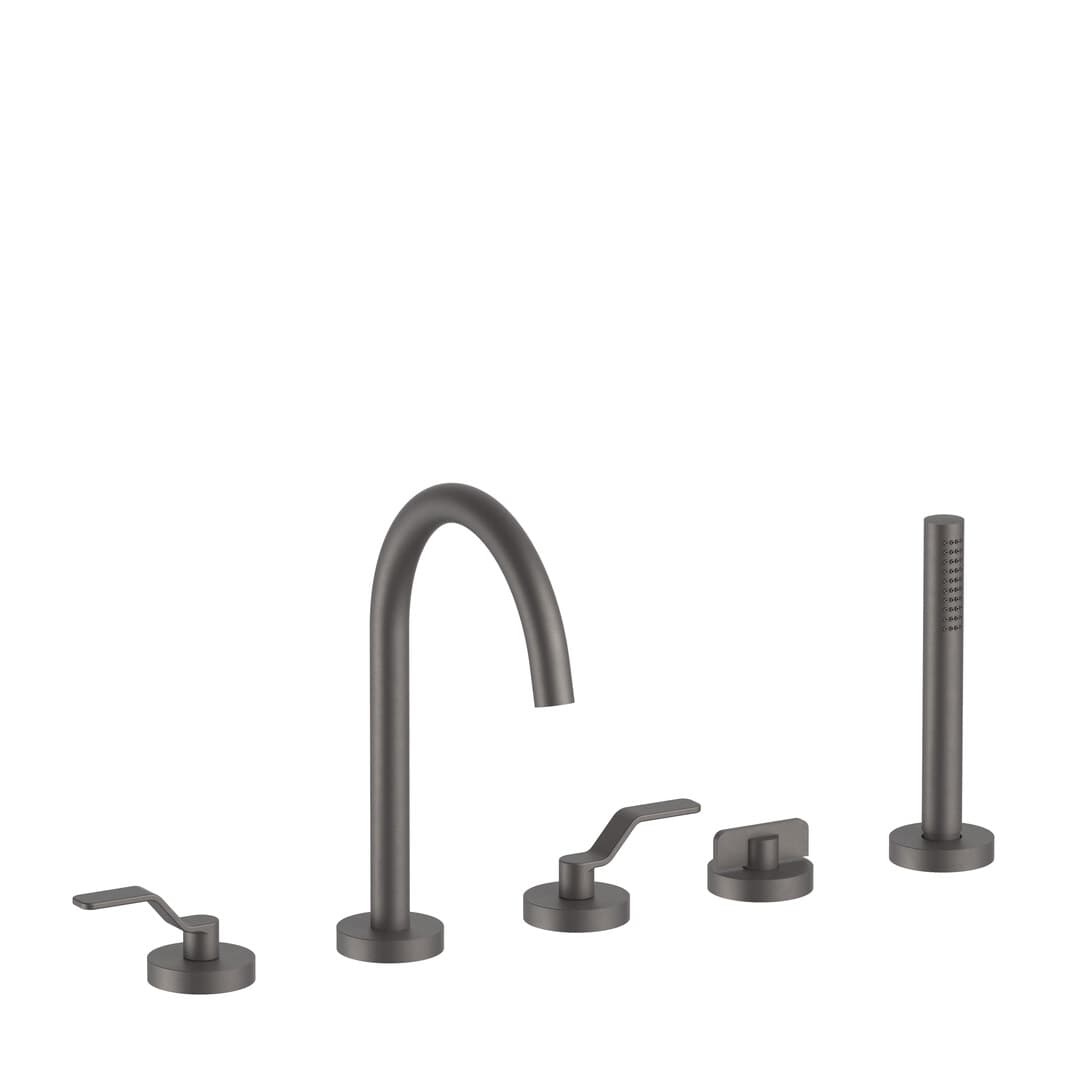 Fantini AL/GARDEN – Μπαταρία Μπανιέρας Πάγκου – Matt Gun Metal PVD (28P5Y465)