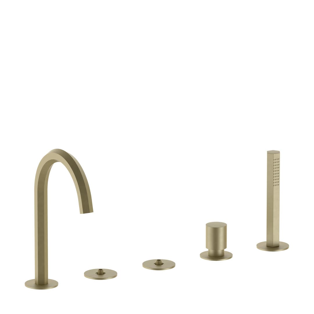 Fantini Venezia By Venini – Μπαταρία Μπανιέρας Πάγκου – Matt British Gold PVD (29P6S765S)