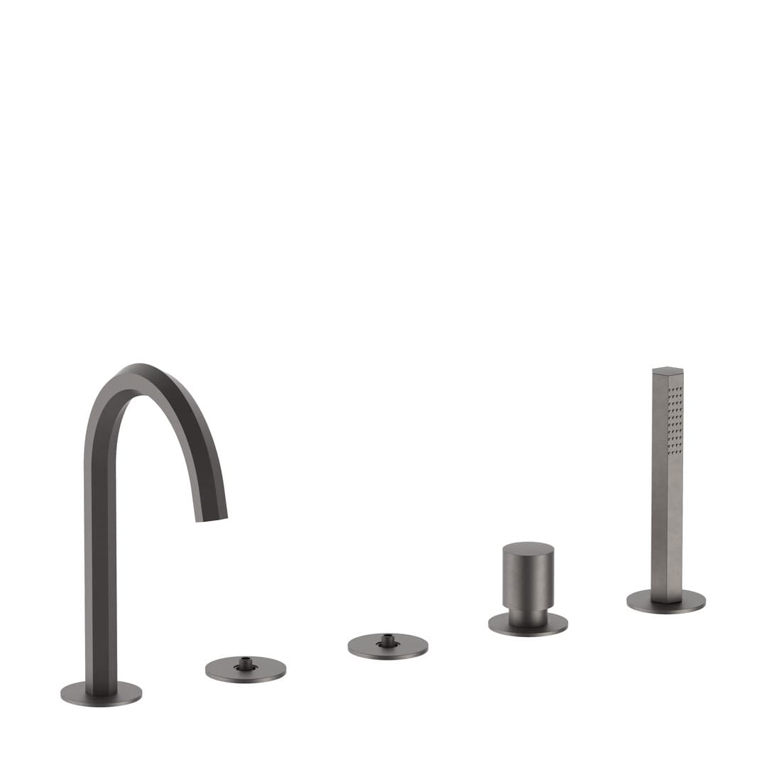 Fantini Venezia By Venini – Μπαταρία Λουτρού – Matt Gun Metal PVD (29P5S765S)