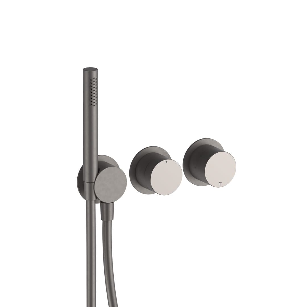 Fantini AC/ECLIPSE – Σετ Μπαταρίας Εντοιχισμού – Matt Gun Metal PVD (40P5L587B4000D787A)