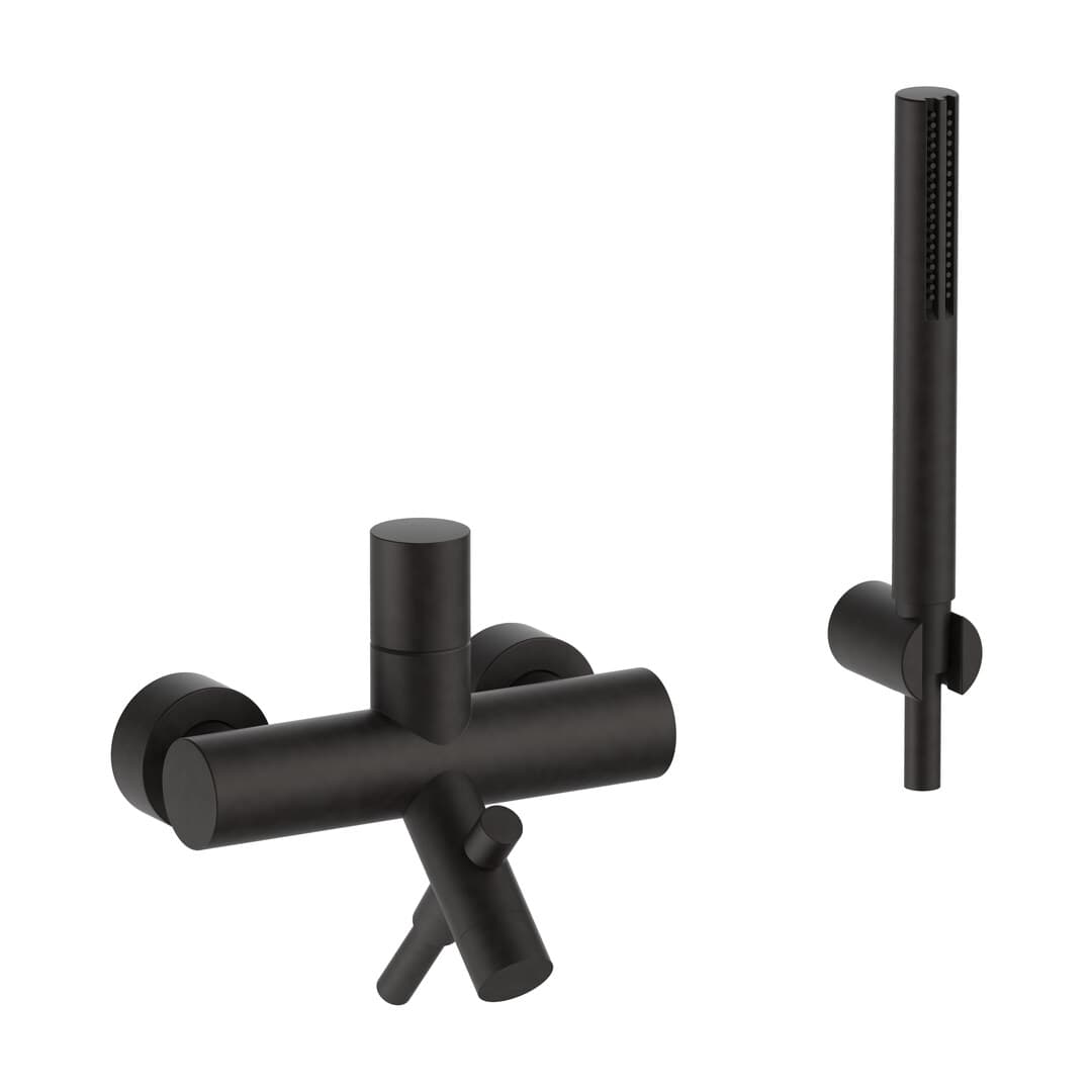 Fantini Nostromo – Μπαταρία Μπανιέρας Τοίχου – Deep Black PVD (50S11615)