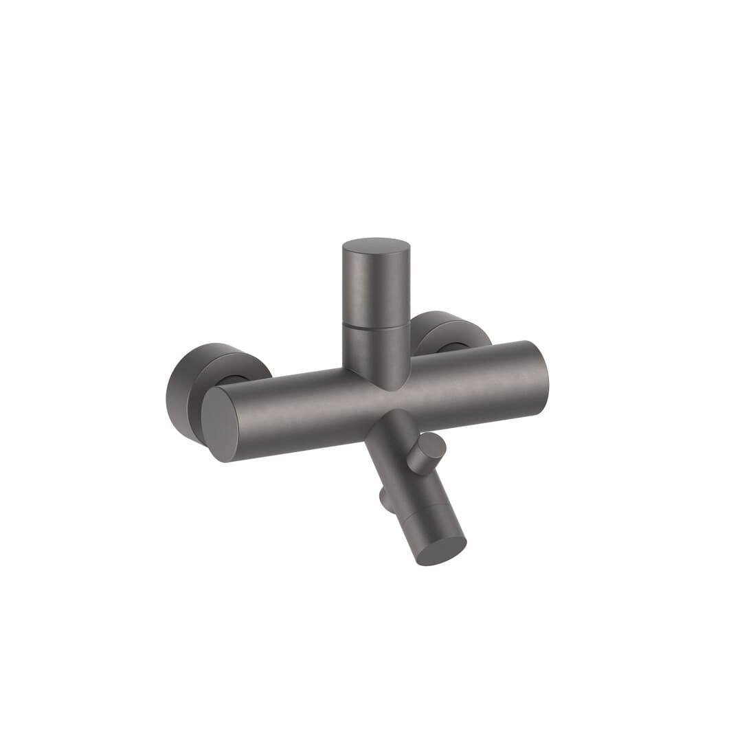 Fantini Nostromo – Μπαταρία Μπανιέρας Τοίχου – Matt Gun Metal PVD (50P51618)