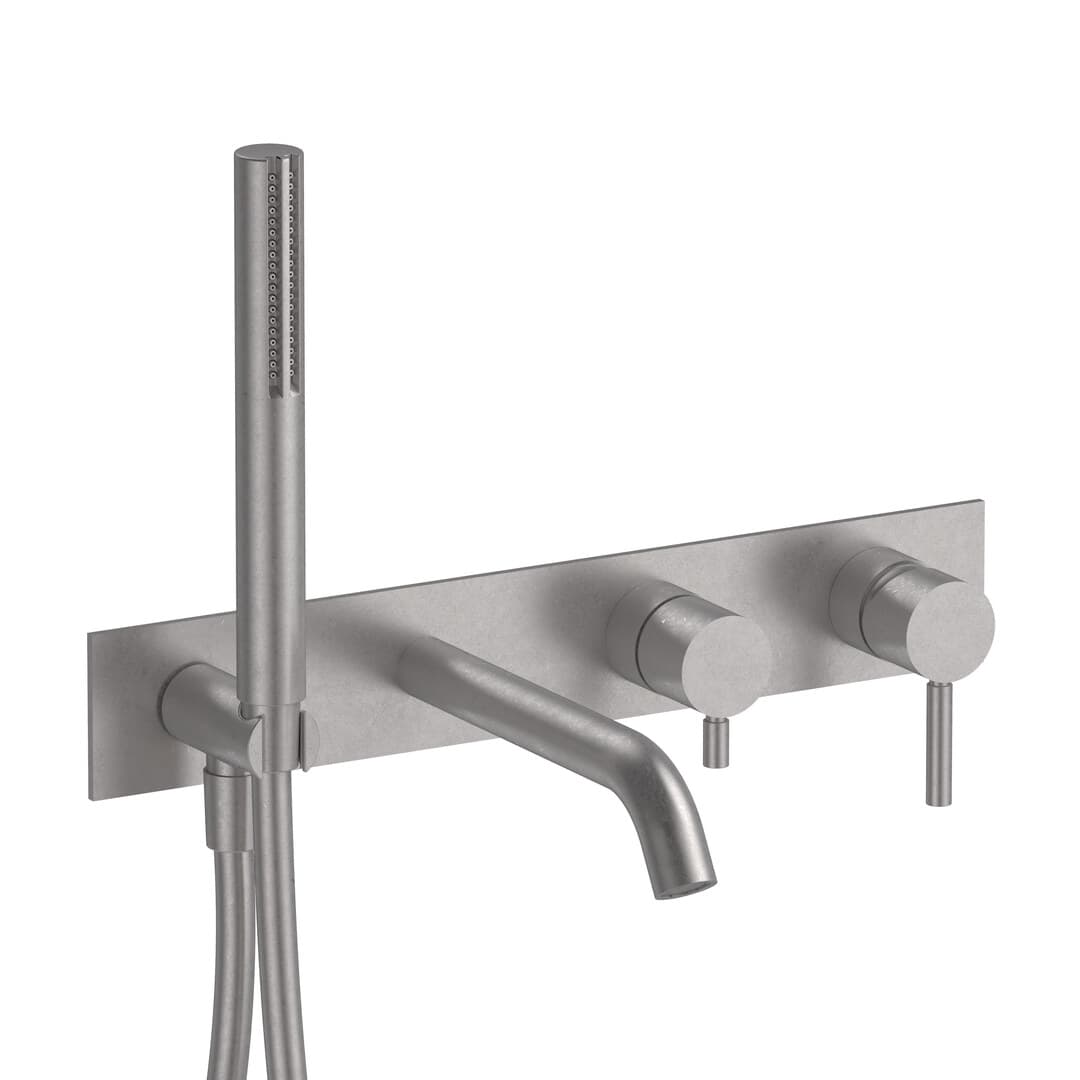 Fantini Nostromo – Μπαταρία Μπανιέρας Τοίχου – Brushed Stainless Steel (5093E821B)