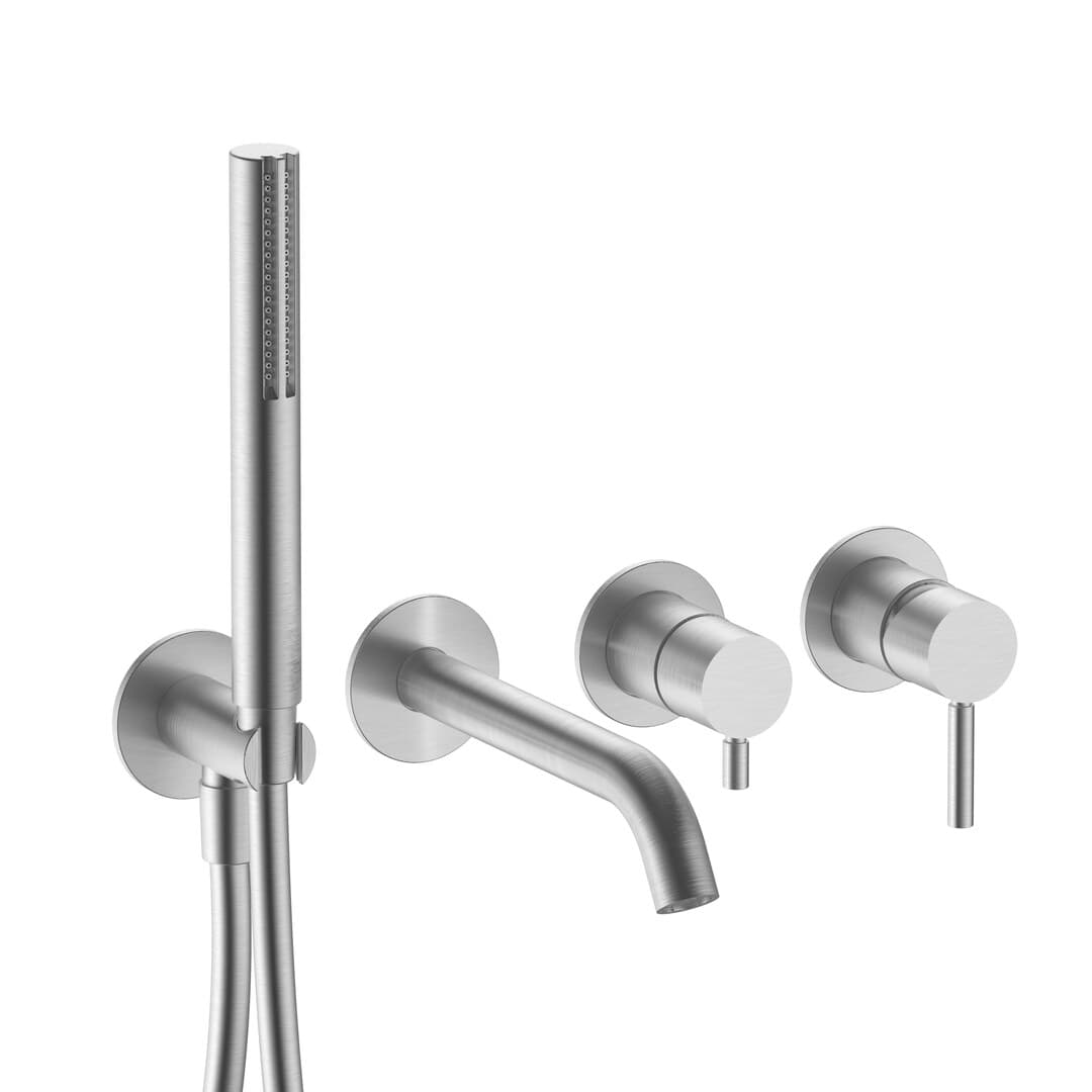 Fantini Nostromo – Στόμιο Μπανιέρας Τοίχου – Brushed Stainless Steel (5093M720B)