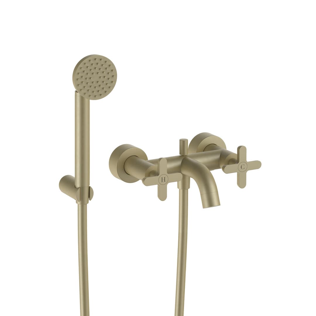 Fantini Icona Classic – Μπαταρία Μπανιέρας Τοίχου – Matt British Gold PVD (53P6R015)