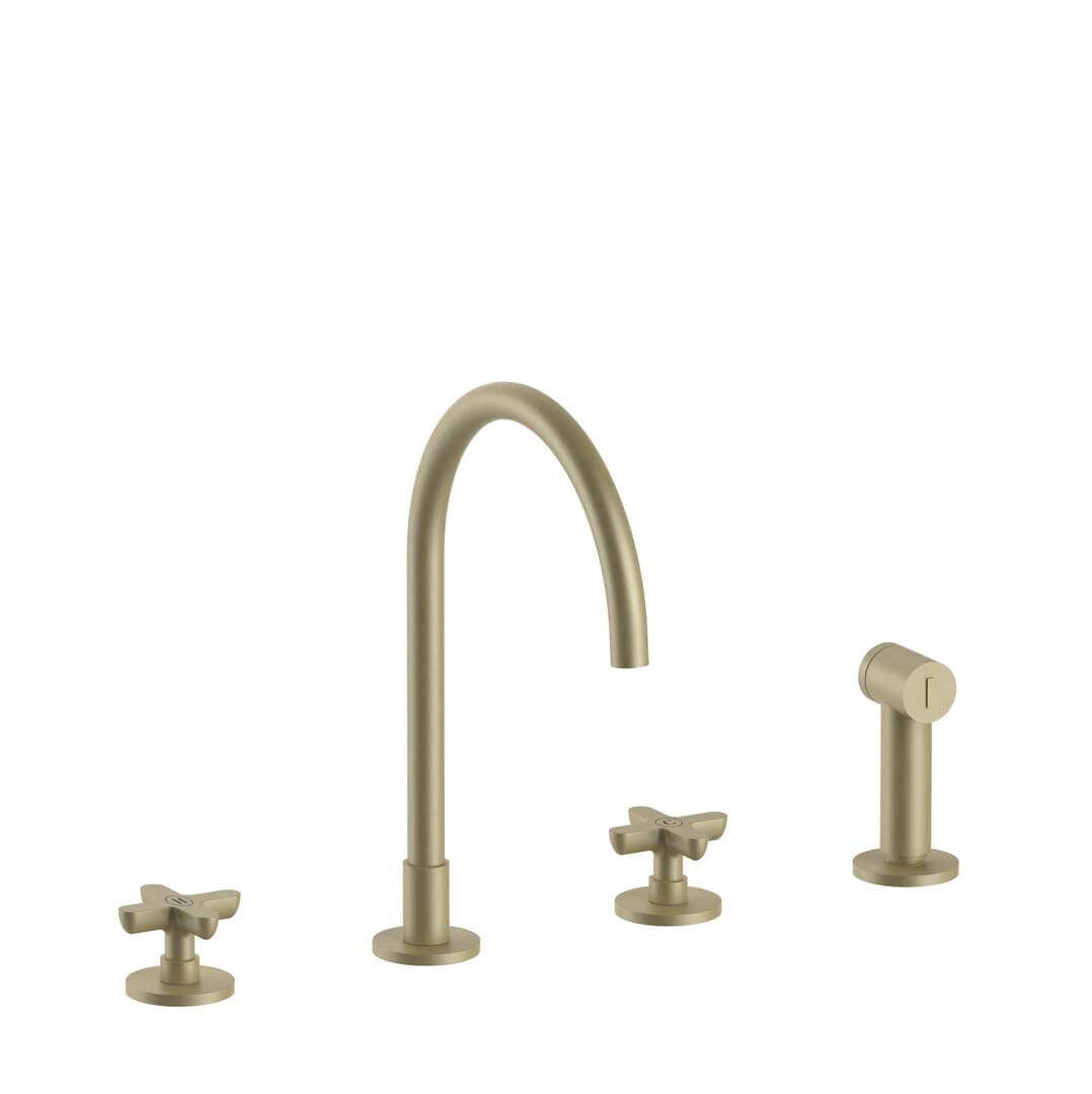 Fantini Icona Classic – Μπαταρία Κουζίνας – Matt British Gold PVD (53P6R051)