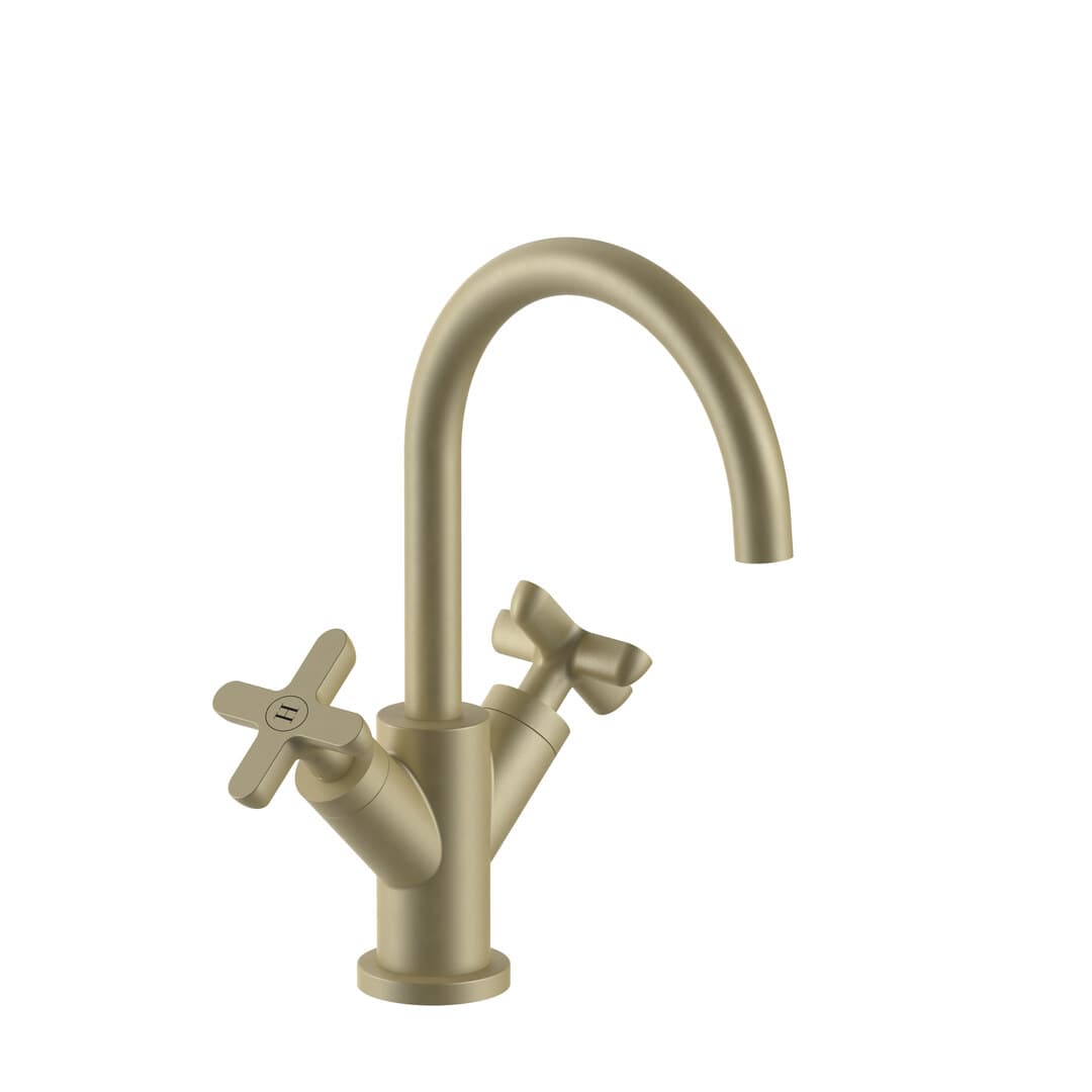 Fantini Icona Classic – Μπαταρία Νιπτήρα – Matt British Gold PVD (53P6R056WF)