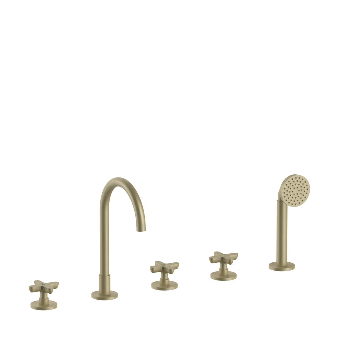 Fantini Icona Classic – Μπαταρία Μπανιέρας Πάγκου – Matt British Gold PVD (53P6R065)