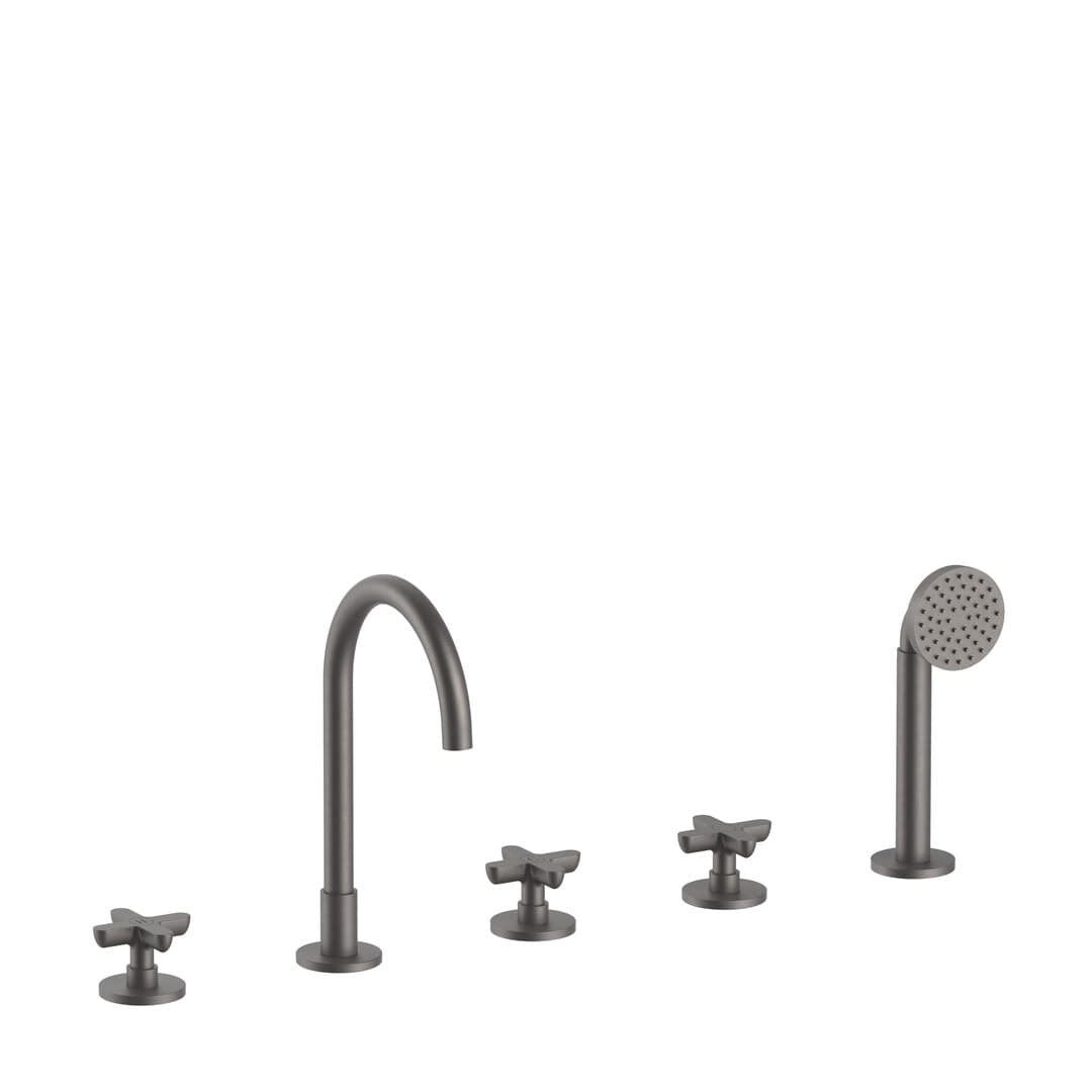 Fantini Icona Classic – Μπαταρία Μπανιέρας Πάγκου – Matt Gun Metal PVD (53P5R065)