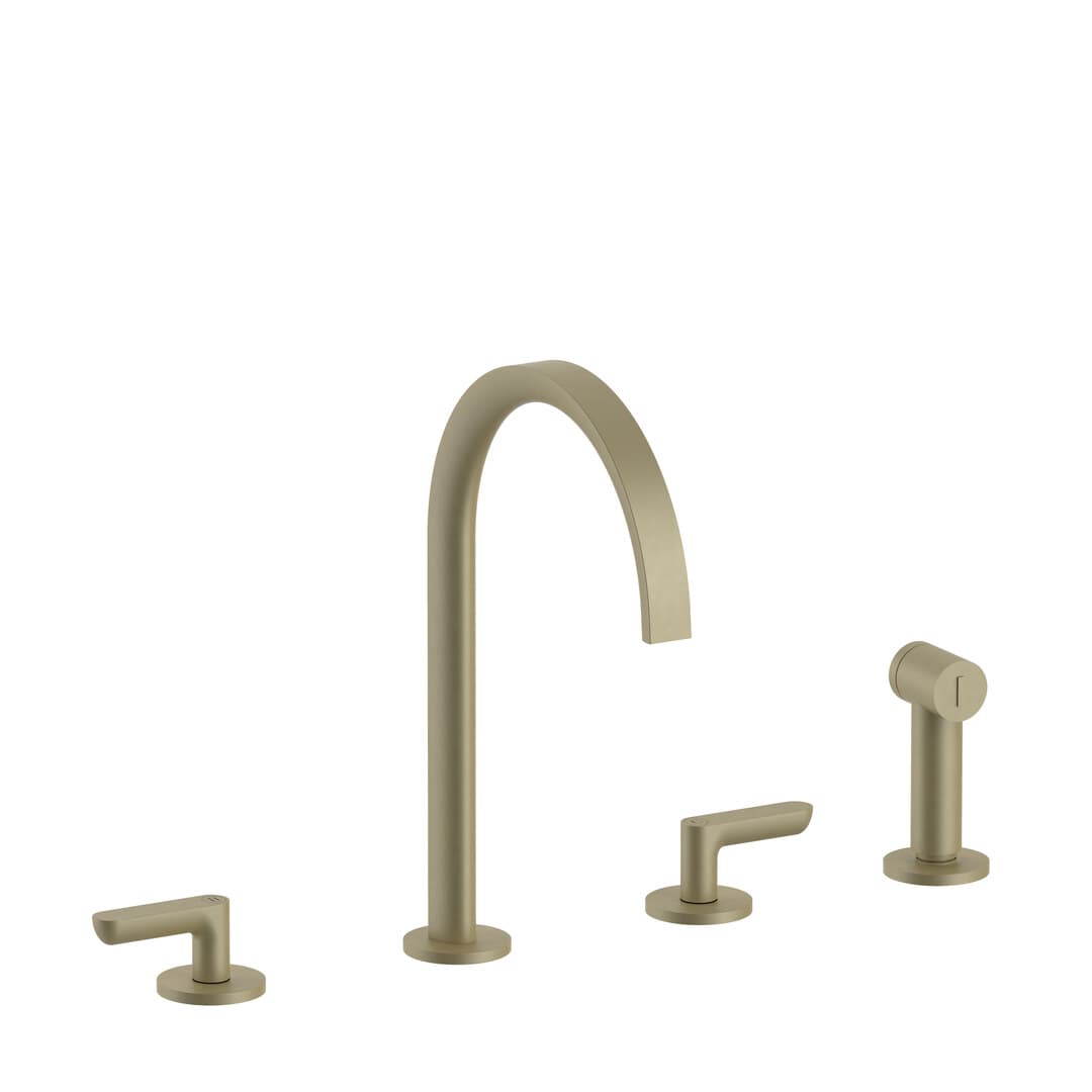 Fantini Icona Deco – Μπαταρία Κουζίνας – Matt British Gold PVD (53P6R151)