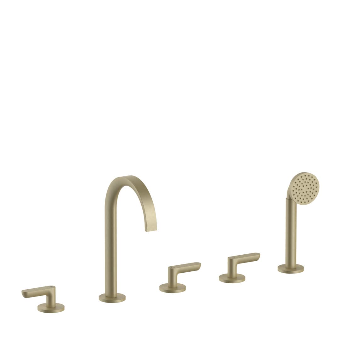 Fantini Icona Deco – Μπαταρία Λουτρού Πάγκου – Matt British Gold PVD (53P6R165)