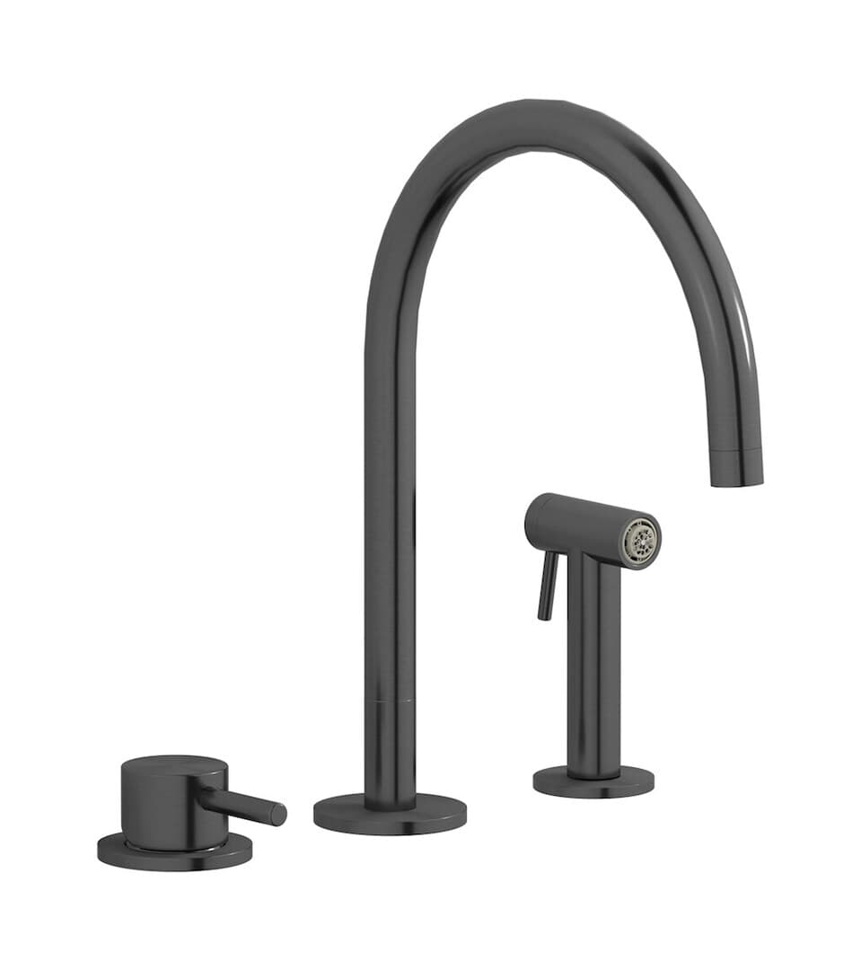 IB Rubinetterie Acciaio – Μπαταρία Κουζίνας – Brushed Black Metal (AC389BM)