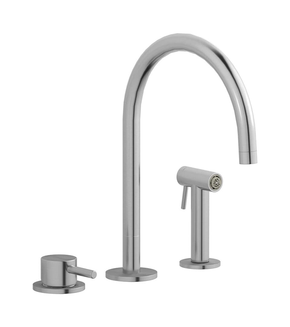 IB Rubinetterie Acciaio – Μπαταρία Κουζίνας – Brushed Stainless Steel (AC389SA)