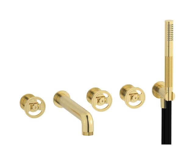 IB Rubinetterie Bold – Μπαταρία Λουτρού Τοίχου – Brushed Pale Gold (B1398IS)