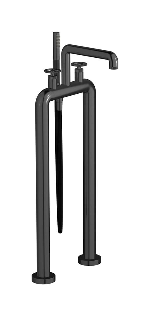 IB Rubinetterie Bold – Μπαταρία Μπανιέρας Δαπέδου – Brushed Black Chrome (B1700CS)