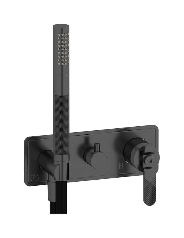 IB Rubinetterie Bold – Μπαταρία Νιπτήρα Τοίχου – Brushed Black Chrome (B2313CS)