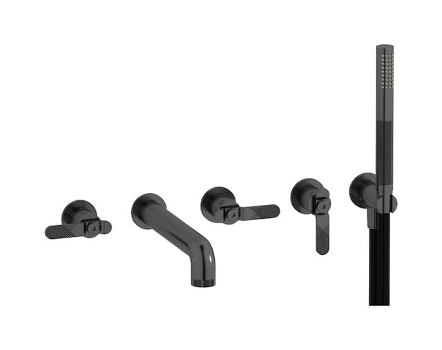 IB Rubinetterie Bold – Μπαταρία Μπανιέρας Τοίχου – Brushed Black Chrome (B2398CS)