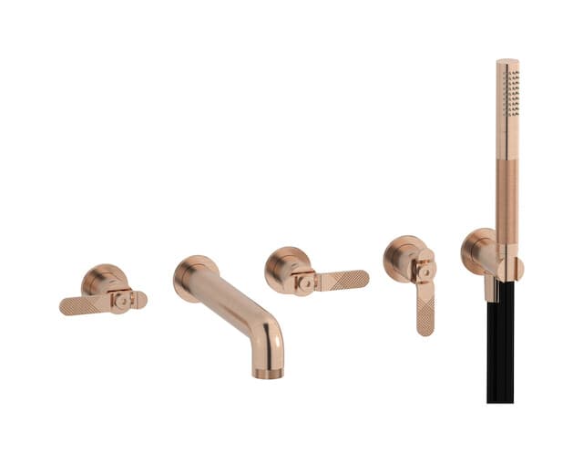 IB Rubinetterie Bold – Μπαταρία Μπανιέρας Τοίχου – Brushed Rose Gold (B2398SR)