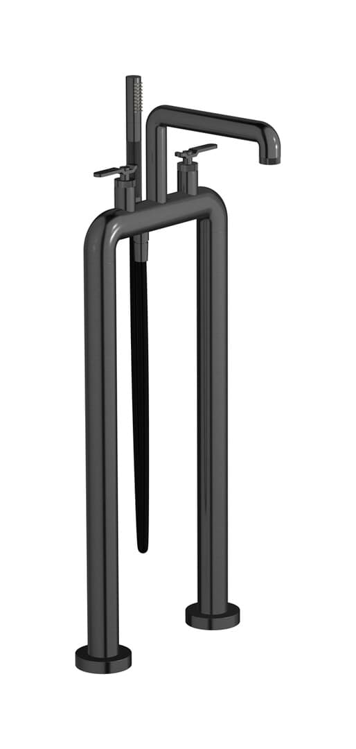 IB Rubinetterie Bold – Μπαταρία Μπανιέρας Δαπέδου – Brushed Black Chrome (B2700CS)