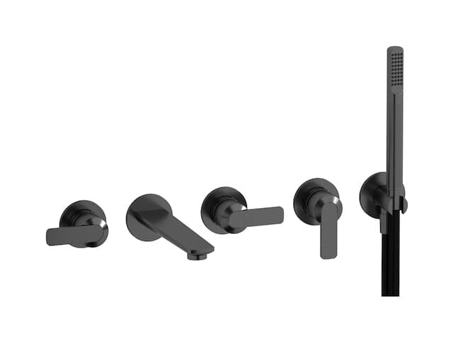 IB Rubinetterie C-67 – Μπαταρία Μπανιέρας Τοίχου – Brushed Black Chrome (C6398CS)