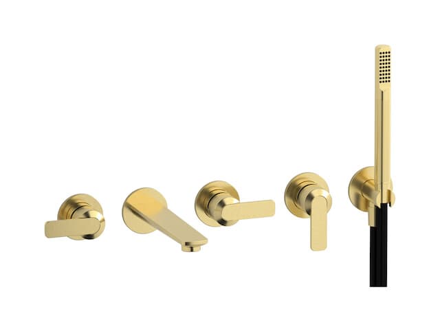 IB Rubinetterie C-67 – Μπαταρία Μπανιέρας Τοίχου – Brushed Pale Gold (C6398IS)