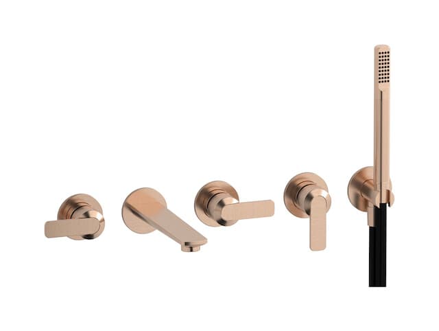 IB Rubinetterie C-67 – Μπαταρία Μπανιέρας Τοίχου – Brushed Rose Gold (C6398SR)