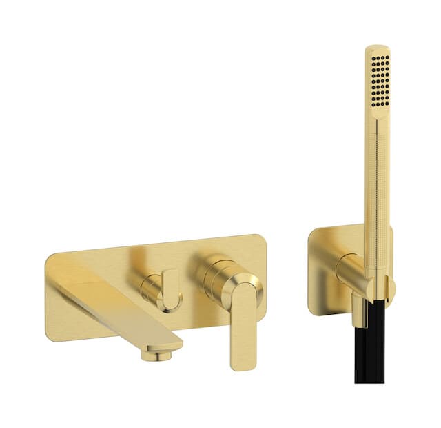 IB Rubinetterie C-67 – Μπαταρία Μπανιέρας Τοίχου – Brushed Pale Gold (C6498IS)