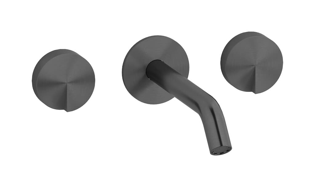 IB Rubinetterie Cake – Μπαταρία Νιπτήρα Τοίχου – Brushed Black Metal (CA306BM)