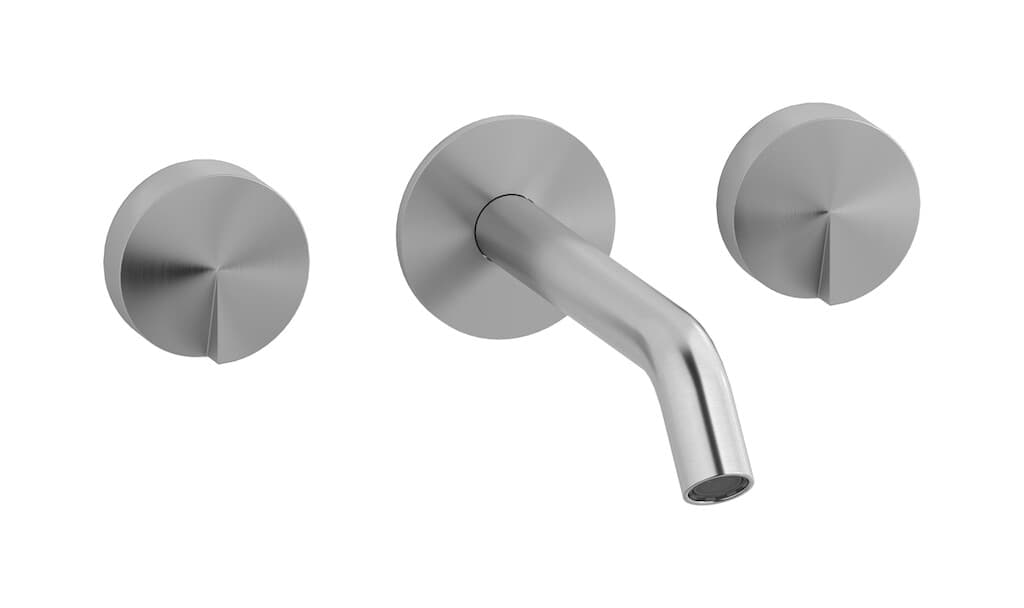 IB Rubinetterie Cake – Μπαταρία Νιπτήρα Τοίχου – Brushed Stainless Steel (CA306SA)