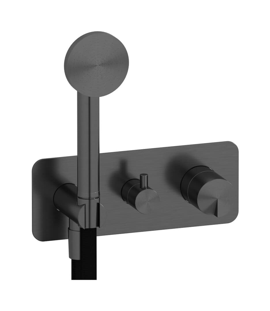 IB Rubinetterie Cake – Μπαταρία Νιπτήρα Τοίχου – Brushed Black Metal (CA314BM)